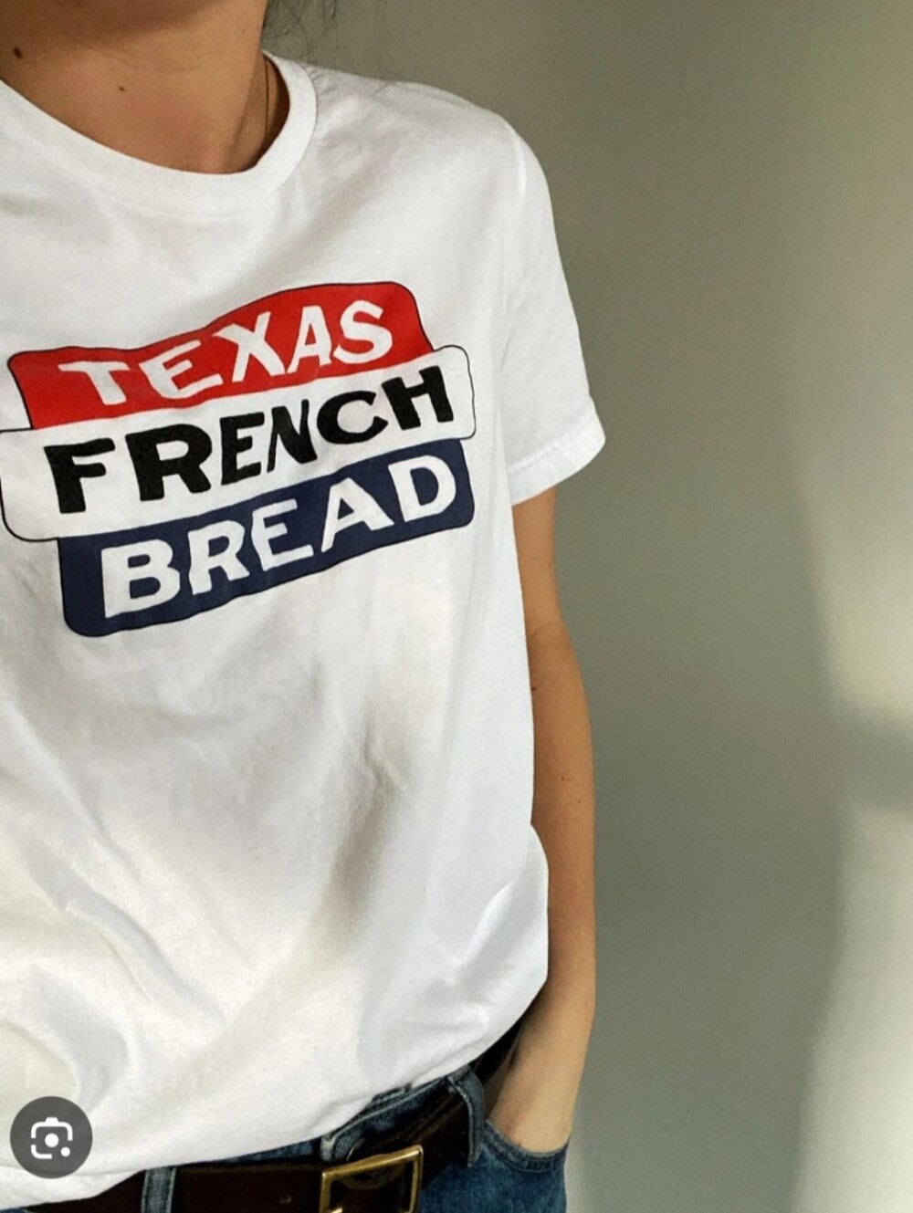 Texas French Bread Graphic Tee - White with Red & Navy M